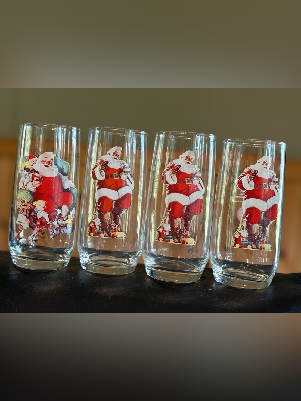 Vintage Coca Cola Haddon Sundblom Santa Glasses Lot 4 Series I Christmas